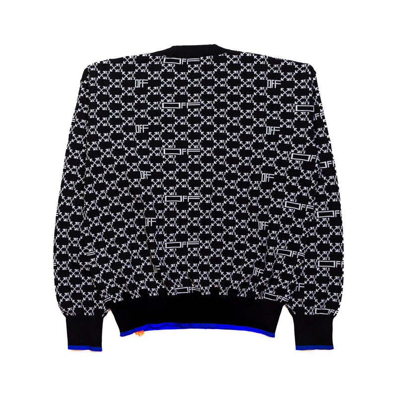 Off-White Monogram Allover Knitted Jumper Black - NOBLEMARS