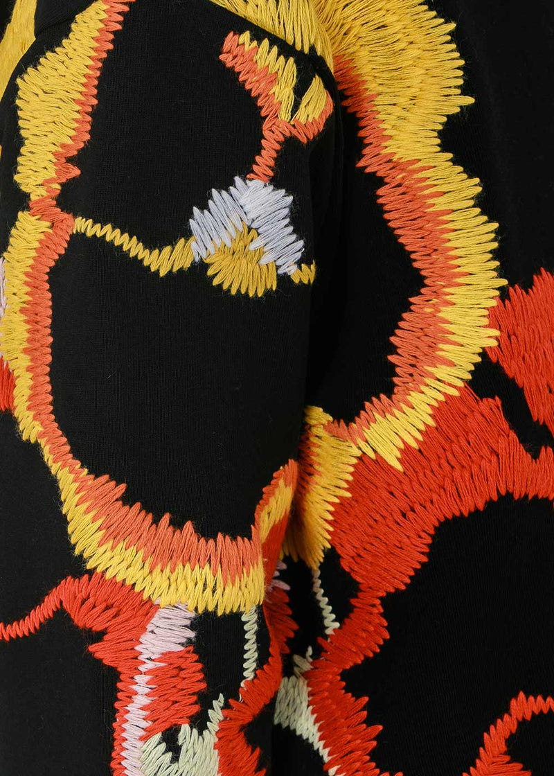 Loewe Black Pansies Embroidery Sweatshirt - NOBLEMARS