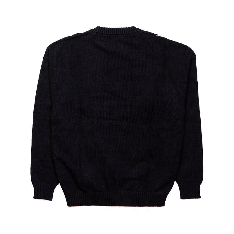 Off-White Intarsia Knit Logo Sweater Black - NOBLEMARS