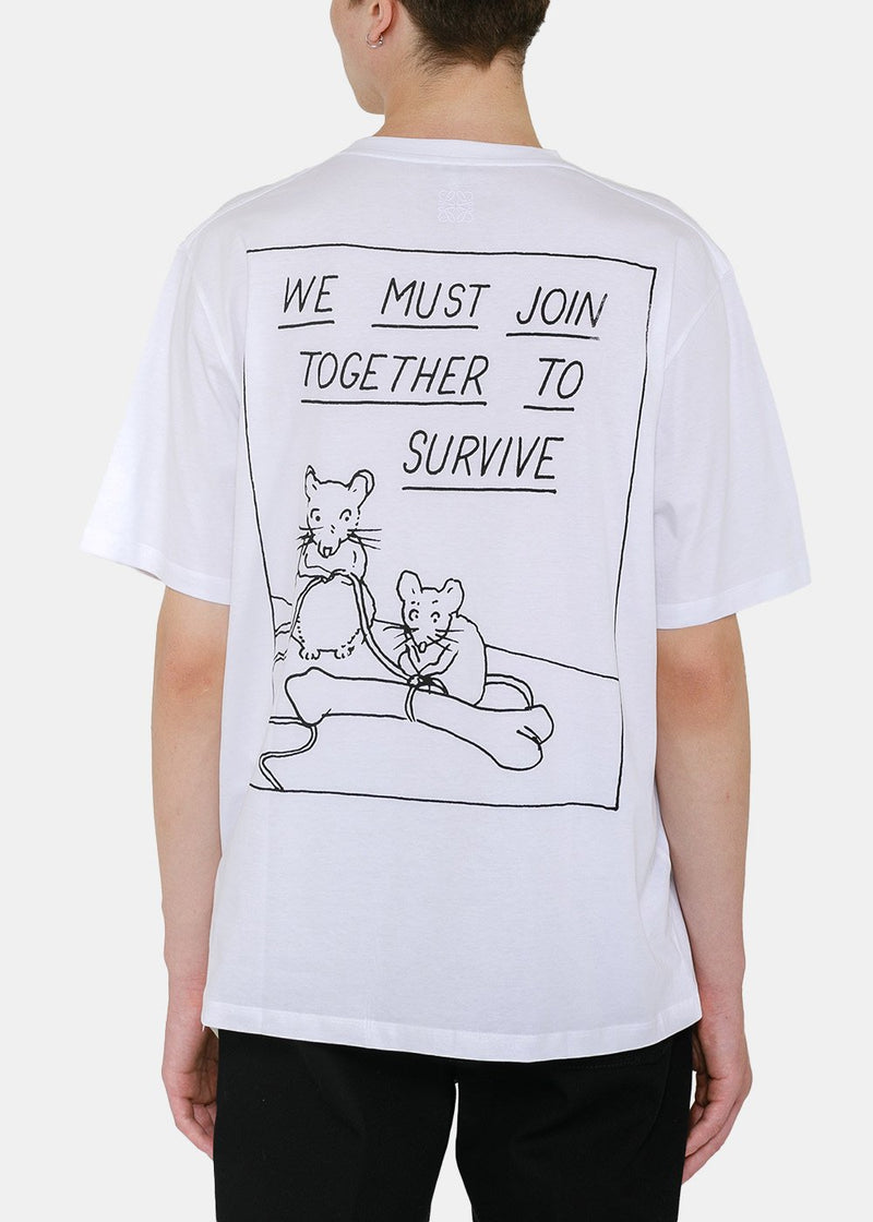 Loewe White 'Don't Forget' Graphic T-Shirt - NOBLEMARS