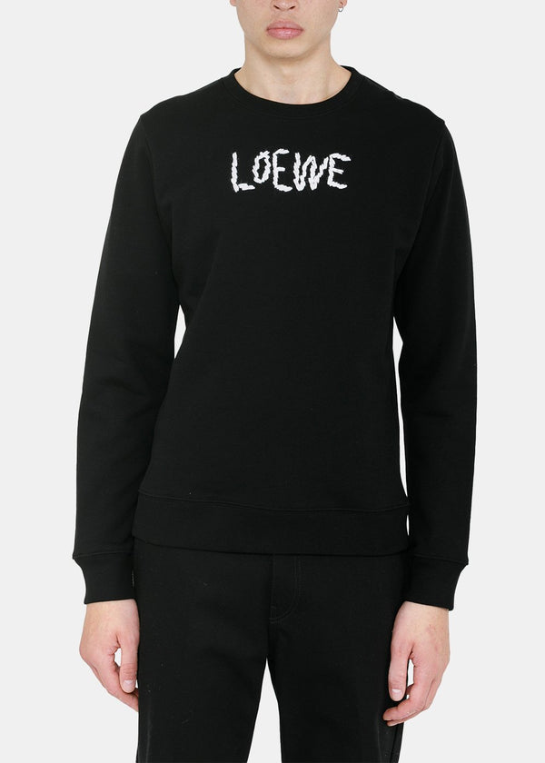 Loewe Black Logo Embroidery Sweatshirt - NOBLEMARS