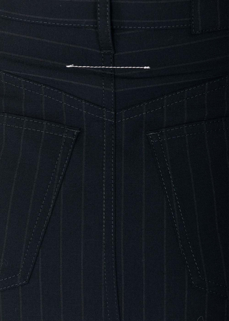 MM6 Maison Margiela Dark Blue Pinstripe Skirt - NOBLEMARS