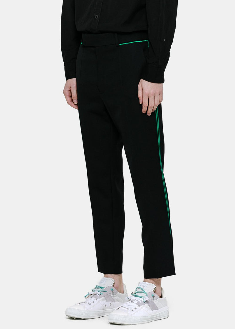 Haider Ackermann Black Embroidered Slim Pants - NOBLEMARS