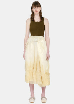 Peng Tai Beige Hand-Dyed High-Waisted Skirt - NOBLEMARS