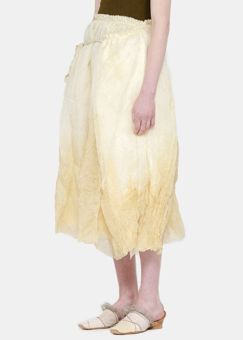Peng Tai Beige Hand-Dyed High-Waisted Skirt - NOBLEMARS