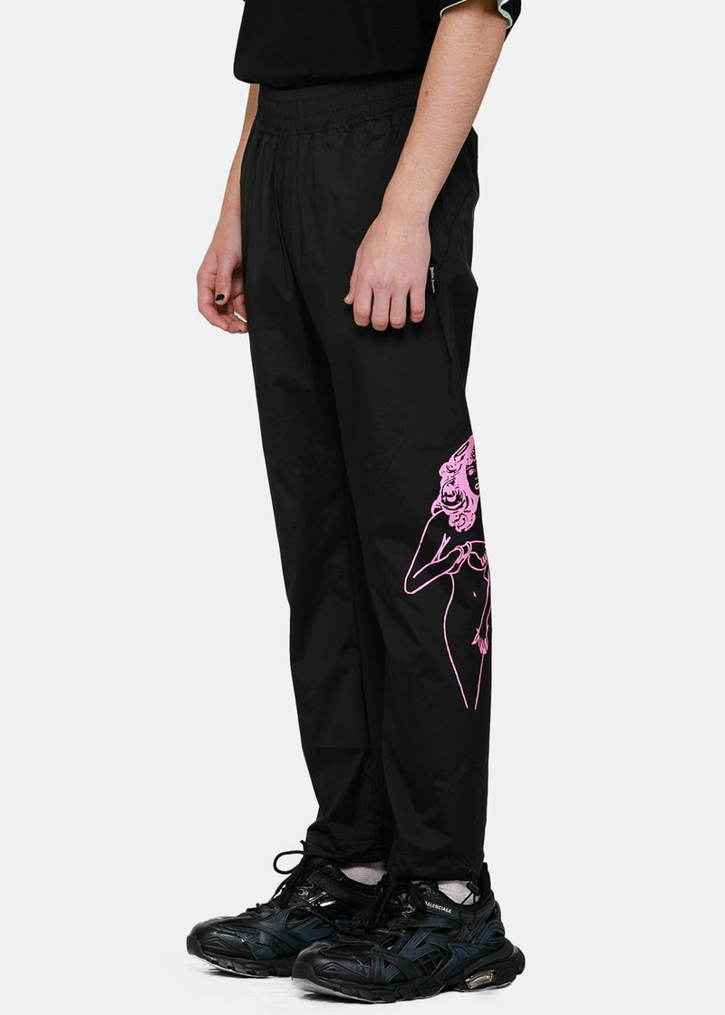 Palm Angels Black 'Woman' Print Sportpants - NOBLEMARS