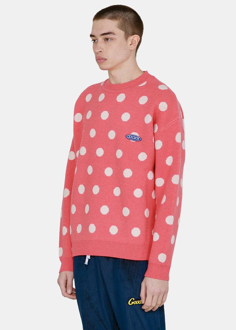 XOXOGOODBOY Pink & White Dot Logo Sweater - NOBLEMARS
