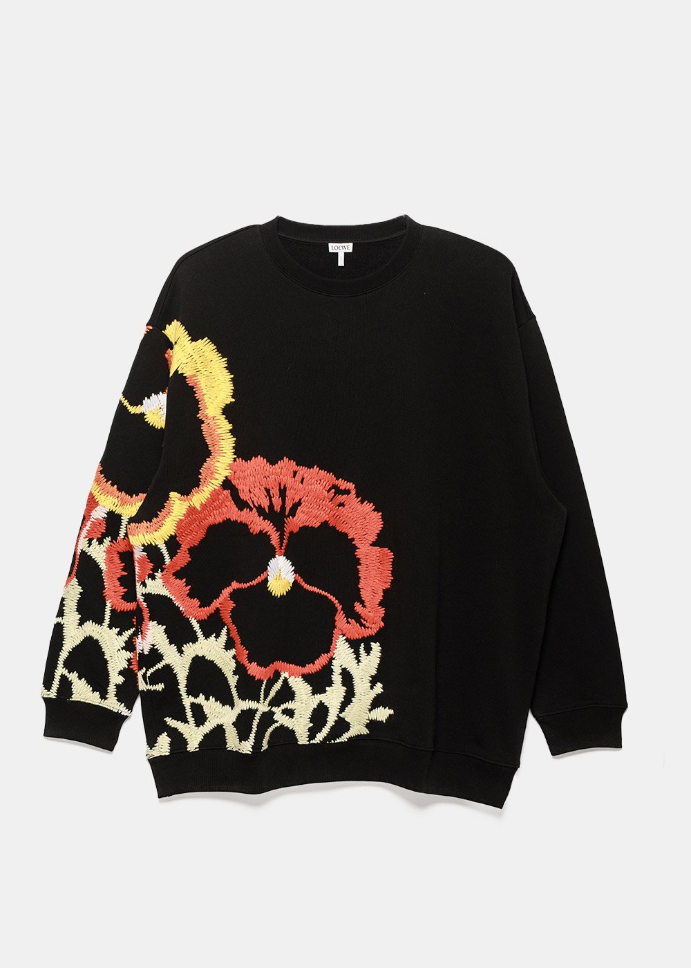 Loewe Black Pansies Embroidery Sweatshirt - NOBLEMARS