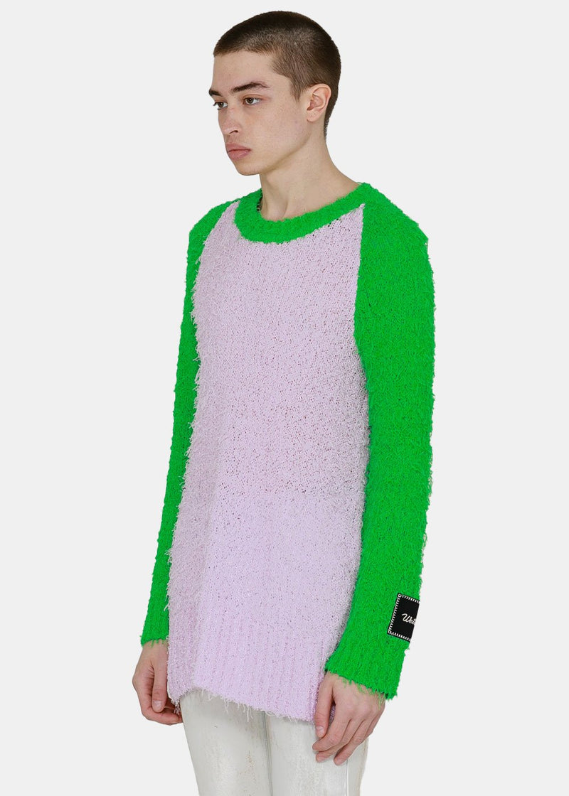 We11done Green & Pink Fluffy Knit Top - NOBLEMARS