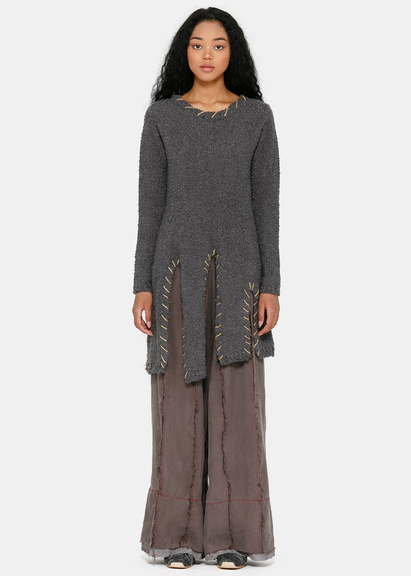Peng Tai Grey Merino Wool Sweater - NOBLEMARS