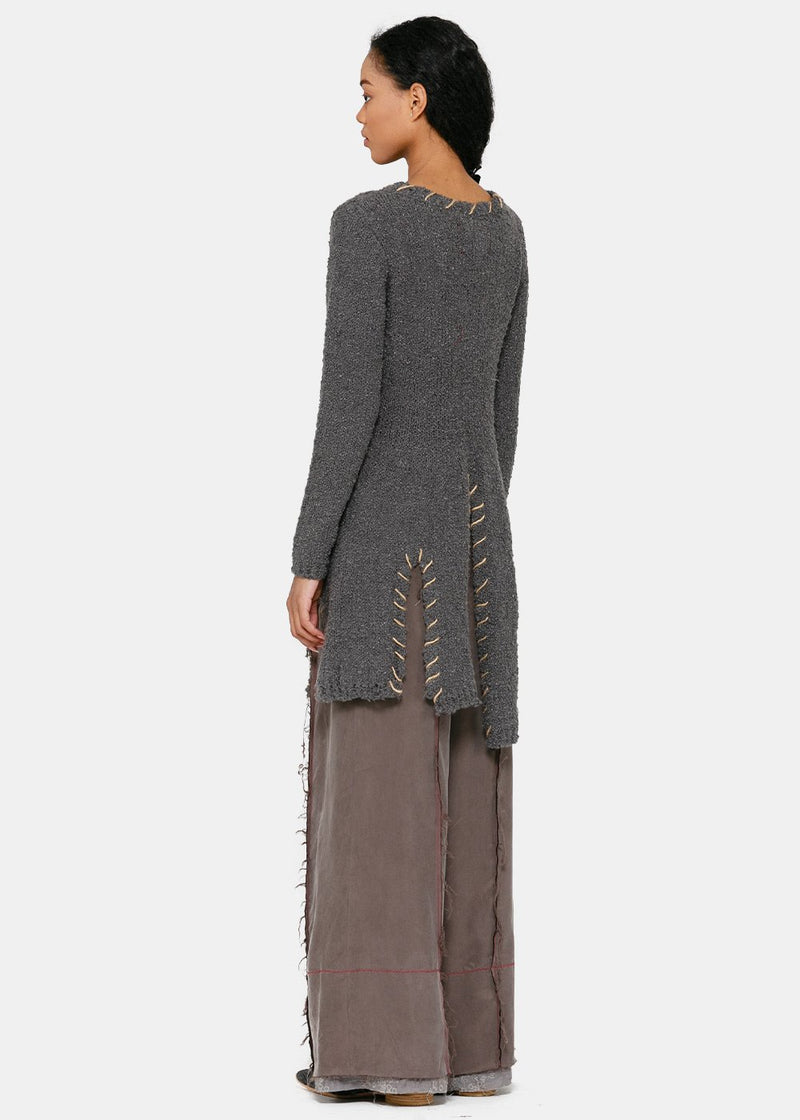 Peng Tai Grey Merino Wool Sweater - NOBLEMARS