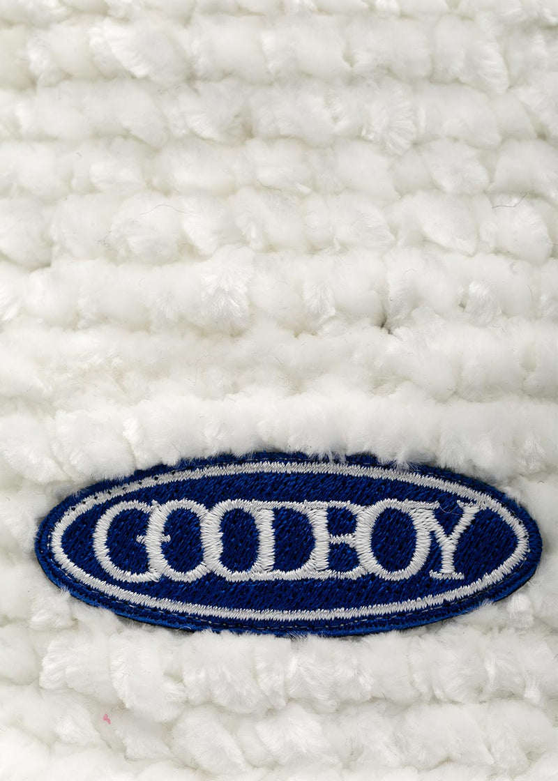 XOXOGOODBOY White Knit Logo Bucket Hat - NOBLEMARS