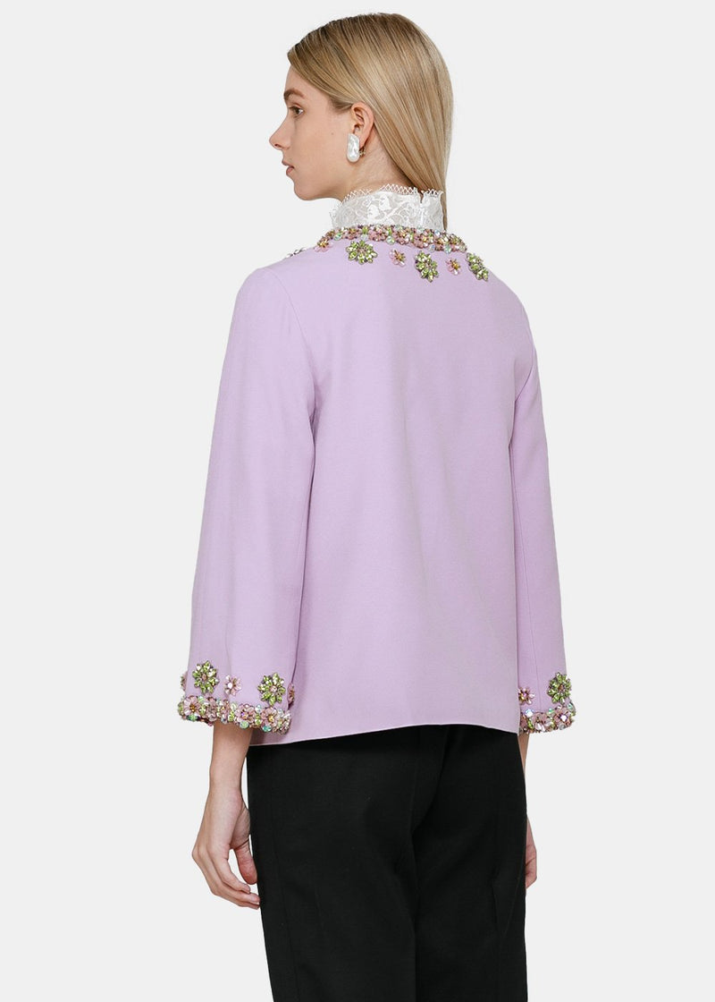 Andrew Gn Lilac Cropped Jacket - NOBLEMARS