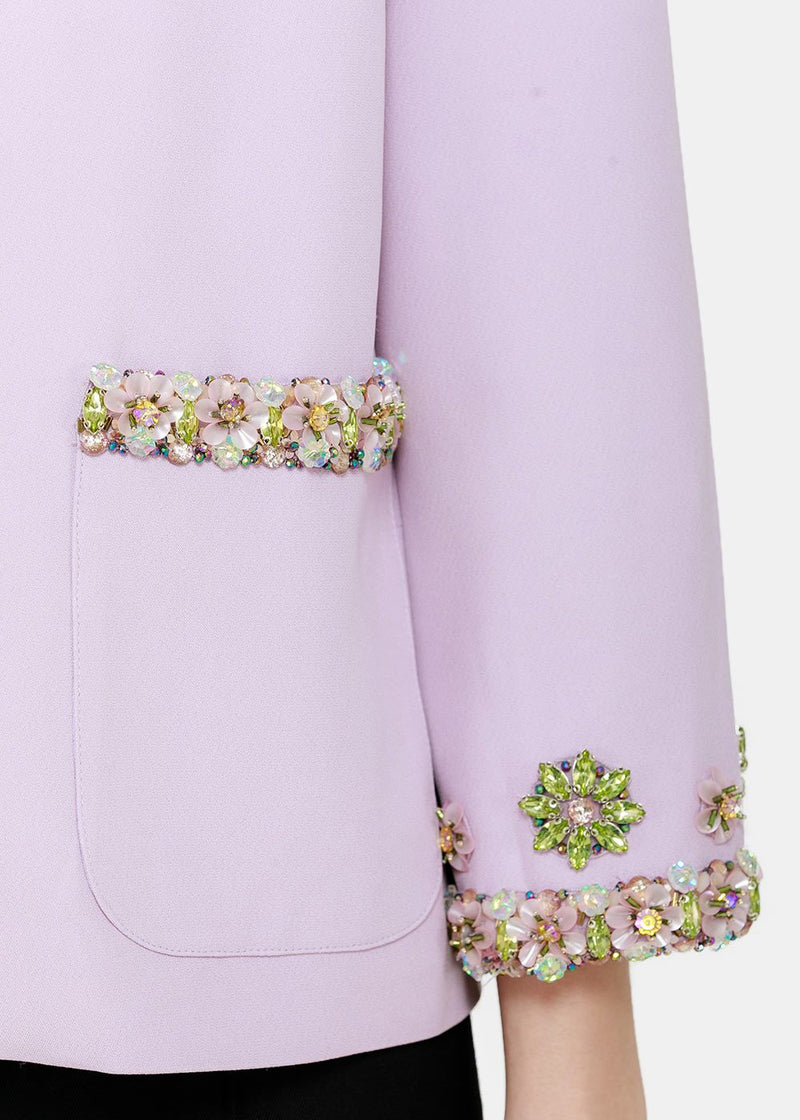 Andrew Gn Lilac Cropped Jacket - NOBLEMARS