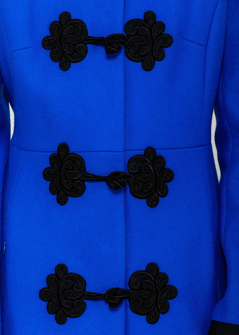 Andrew Gn Royal Blue Wool Blend Coat - NOBLEMARS