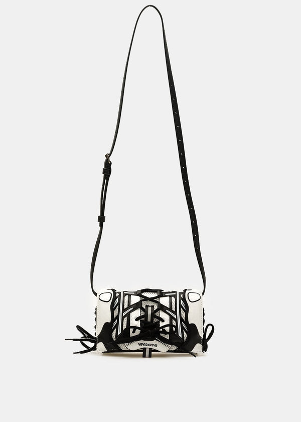 Balenciaga Black & White Sneakerhead Phone Holder Bag - NOBLEMARS