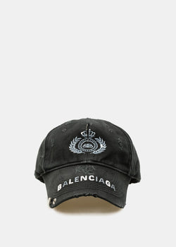 skraber Forløber Tegnsætning Balenciaga Black Destroyed Logo Cap - NOBLEMARS
