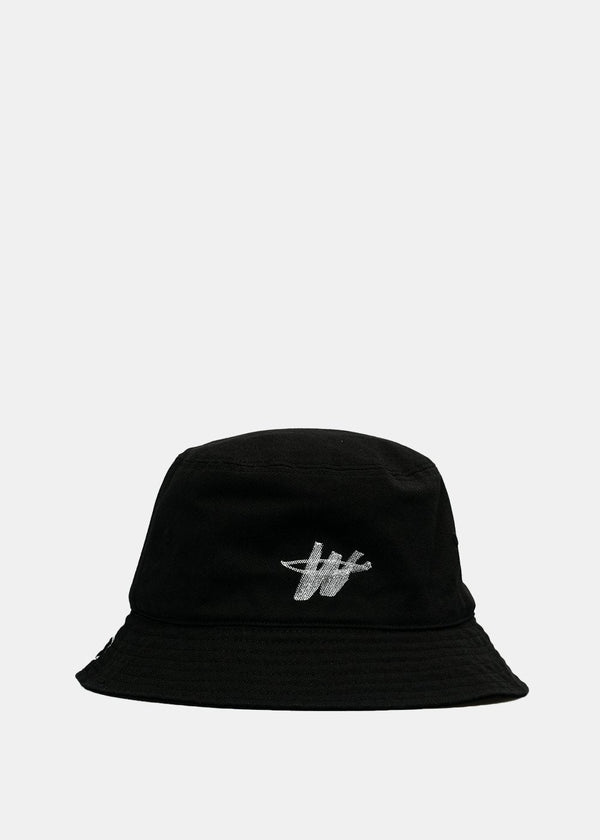 We11done Black Logo Stamp Bucket Hat