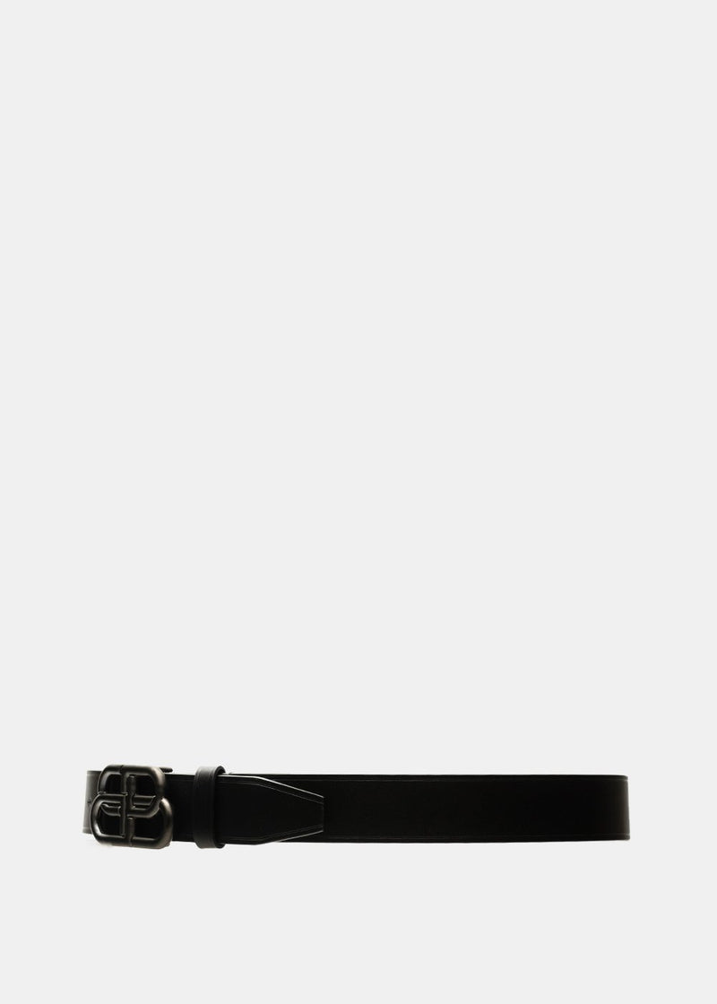 Balenciaga Black BB Logo Belt - NOBLEMARS