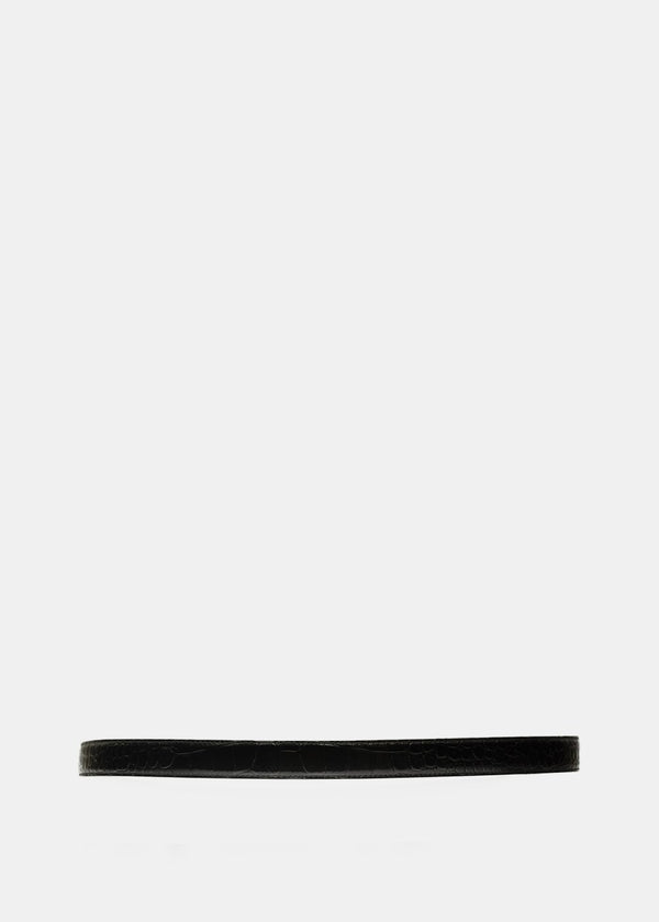 Balenciaga Black Croc Circled BB Belt - NOBLEMARS