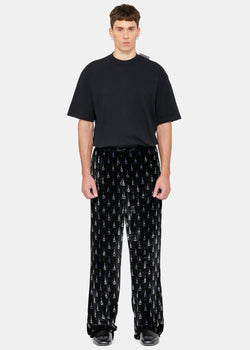 Balenciaga Black Velvet Pyjama Suit Pants - NOBLEMARS
