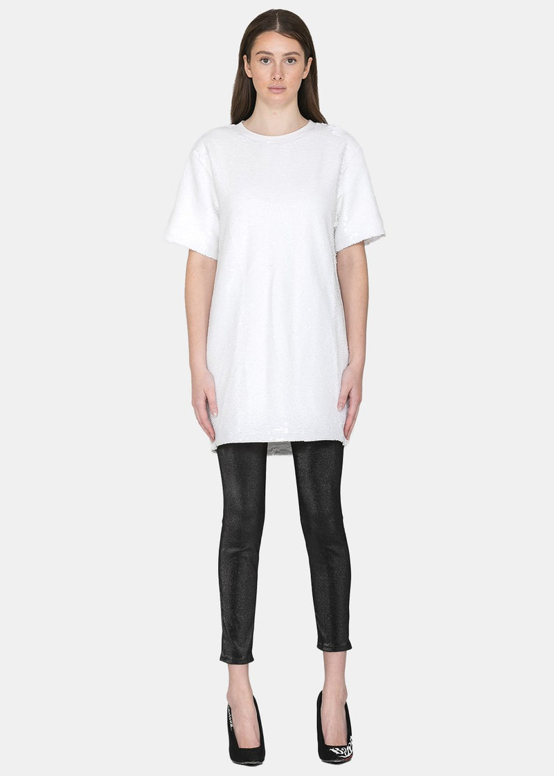 RtA White Sequin T-Shirt - NOBLEMARS