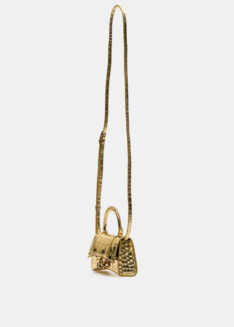 Balenciaga Gold Mini Hourglass Bag - NOBLEMARS
