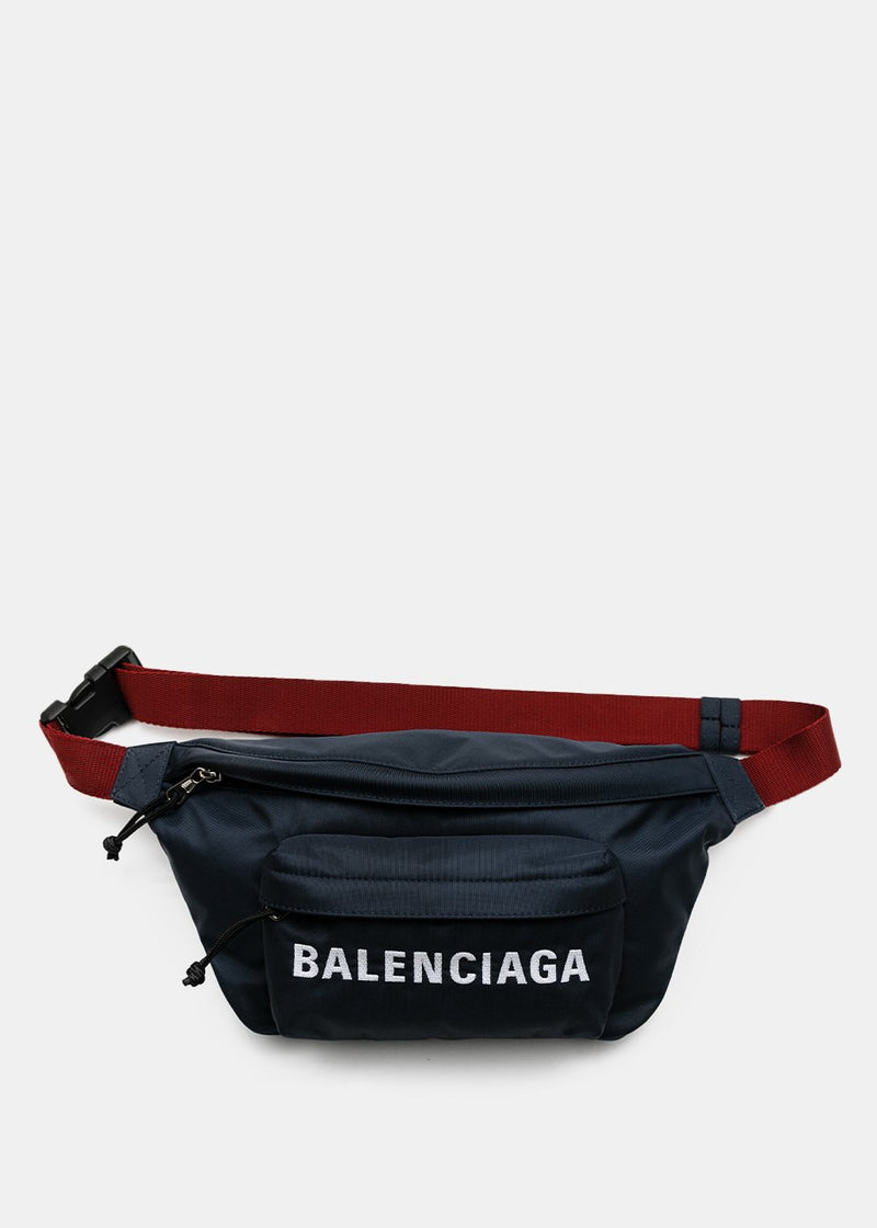Balenciaga Navy Blue Wheel Beltpack - NOBLEMARS