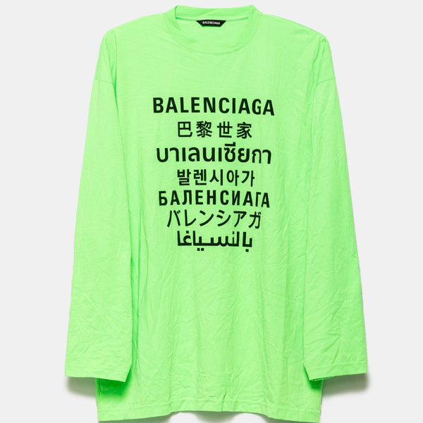 Balenciaga Languages Tshirt  Neon Green  Garmentory