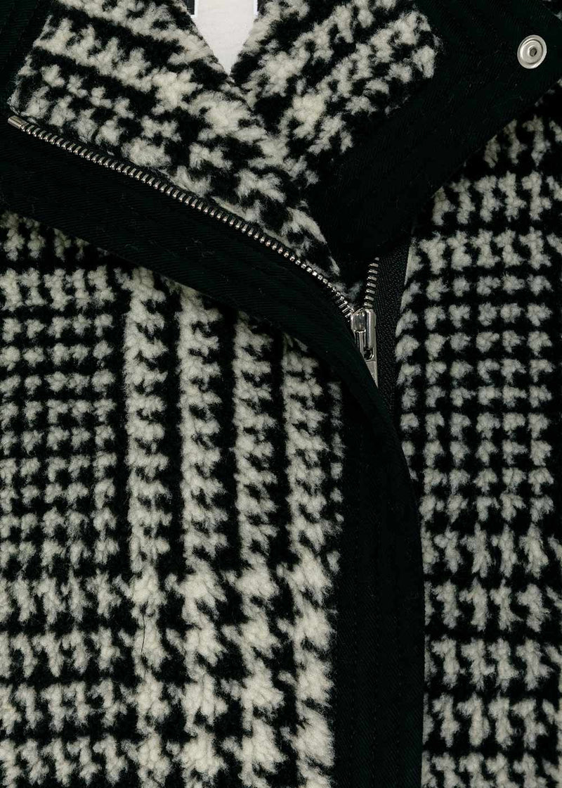 Philosophy di Lorenzo Serafini Black & White Houndstooth Cropped Jacket - NOBLEMARS
