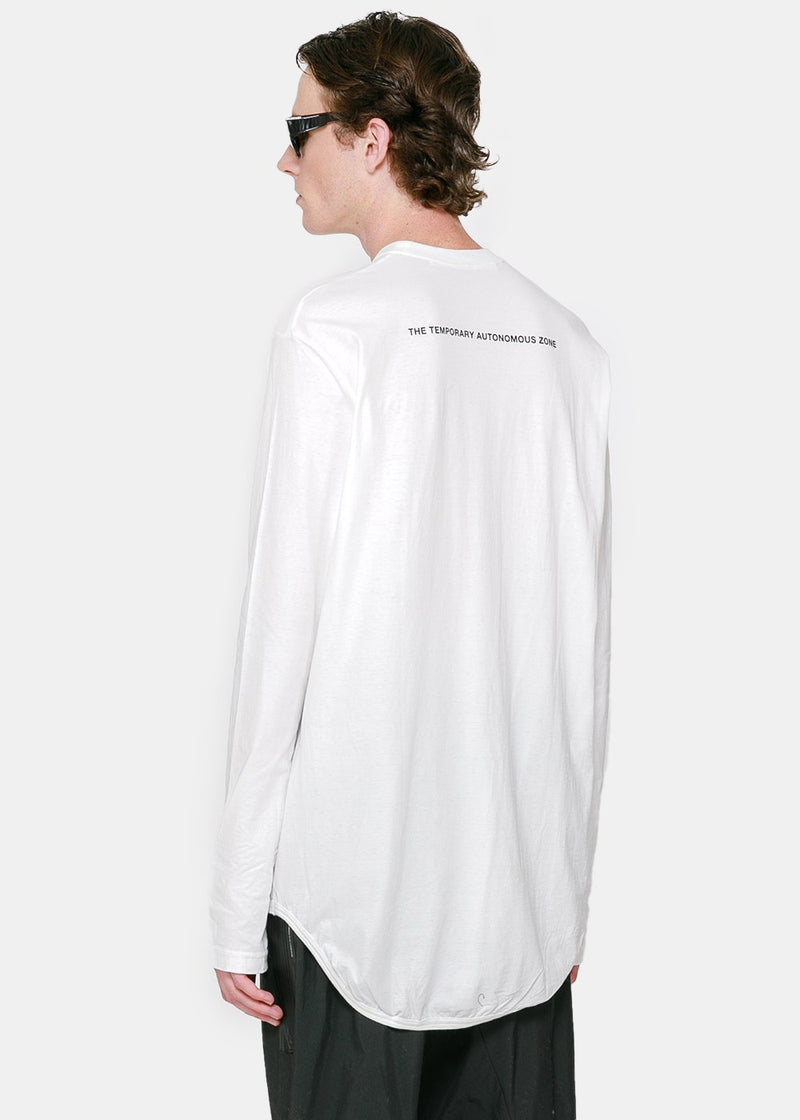 Julius White Graphic Drop-Tail T-Shirt - NOBLEMARS
