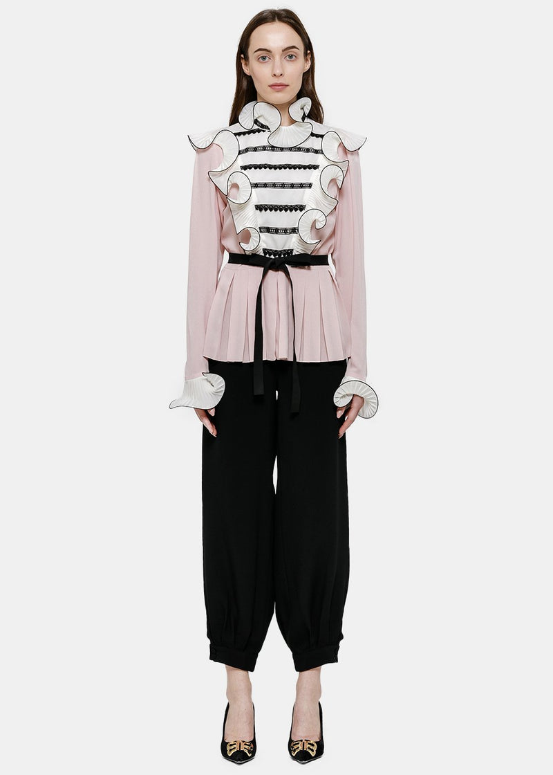 Andrew Gn Pink Ruff Blouse - NOBLEMARS
