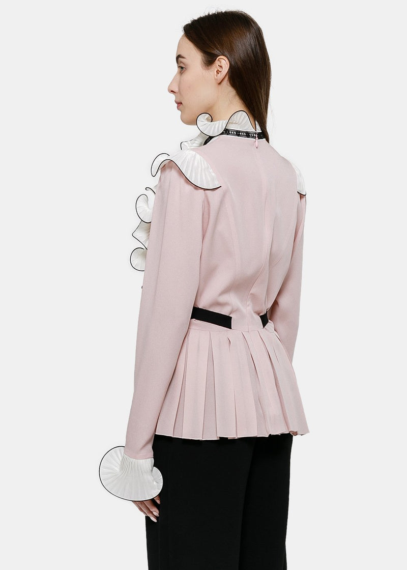 Andrew Gn Pink Ruff Blouse - NOBLEMARS