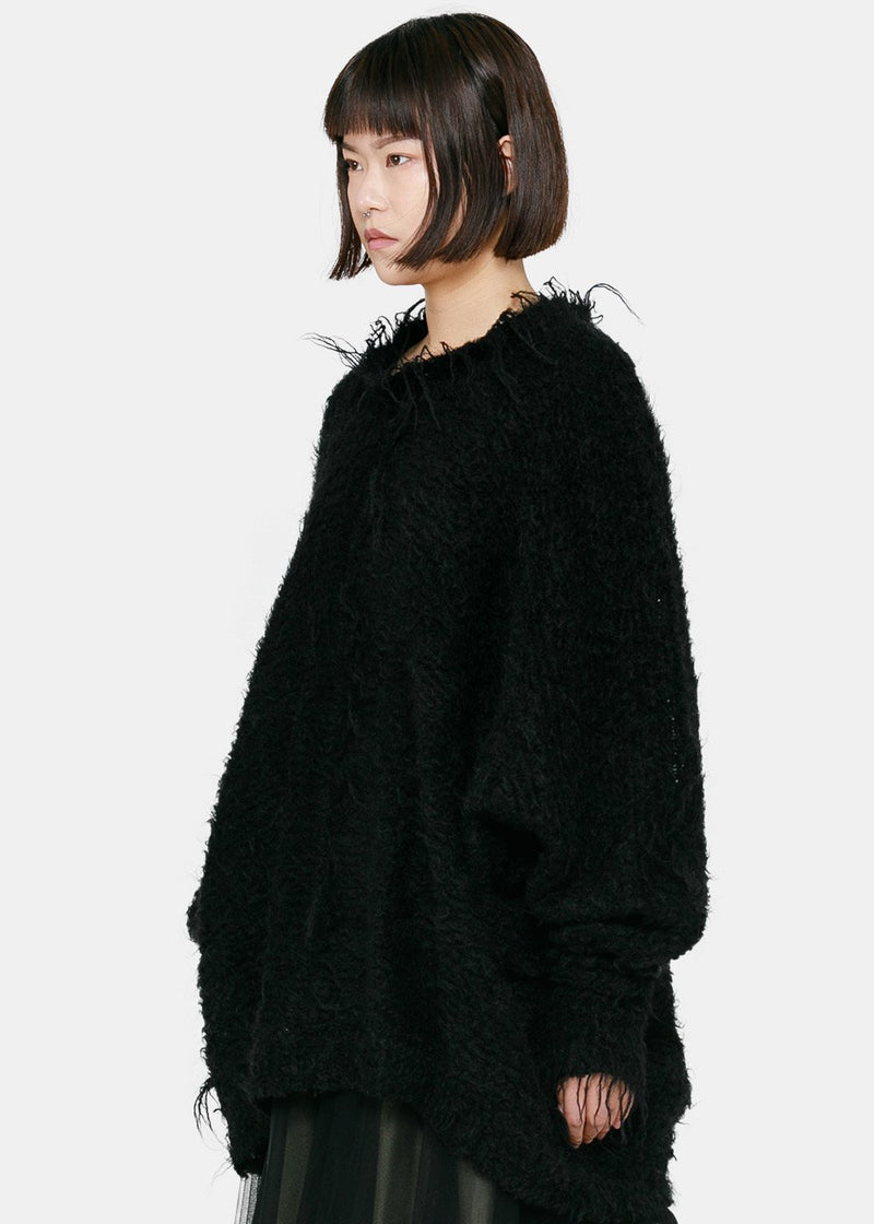 Marc Le Bihan Black Oversized Mohair Sweater - NOBLEMARS