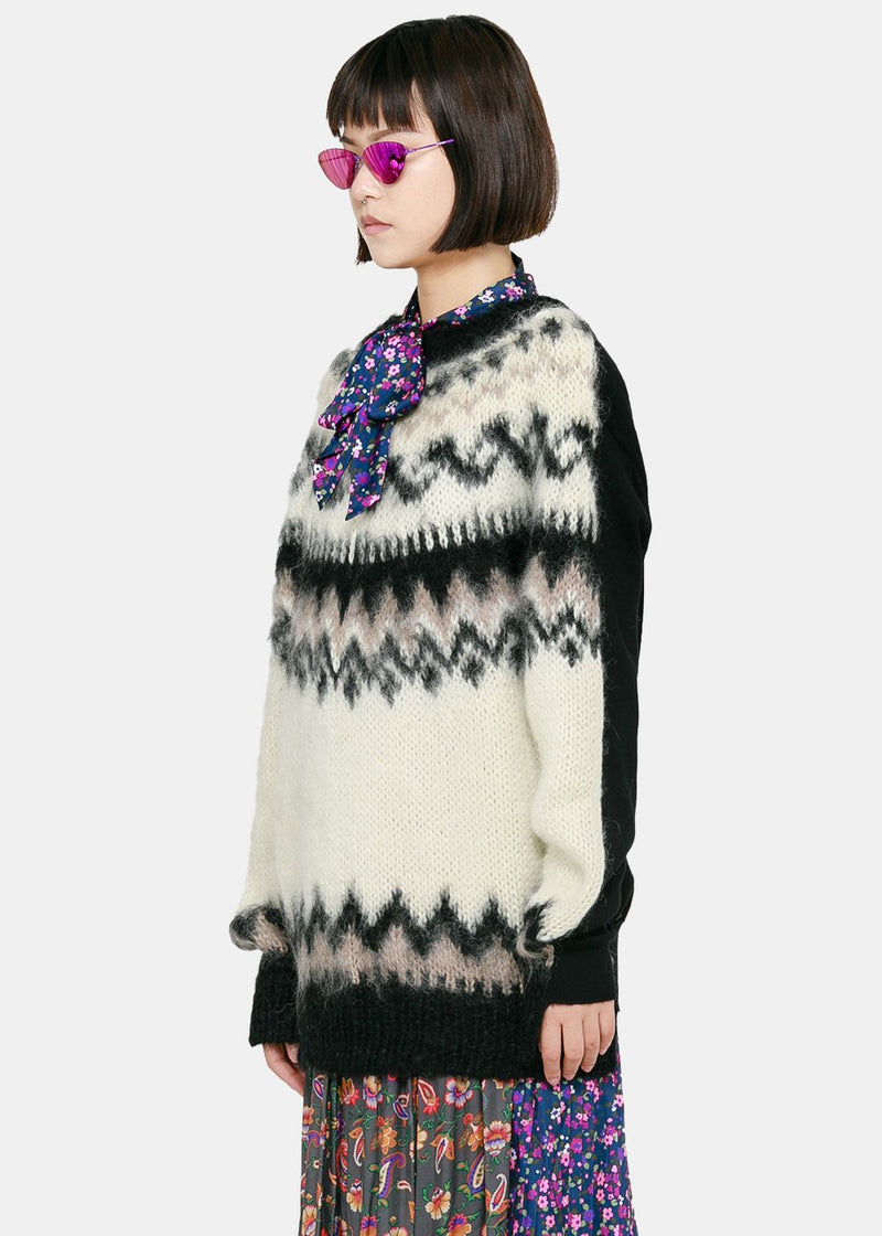 Junya Watanabe Black & White Panelled Sweater - NOBLEMARS