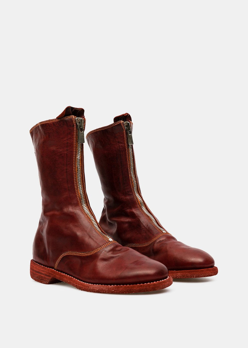 Guidi Red 310 Front Zip Army Boots - NOBLEMARS