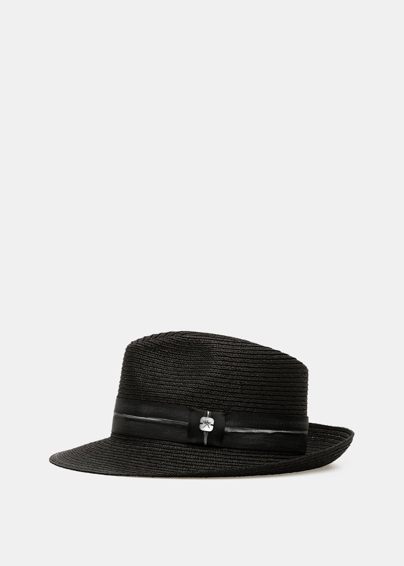 Filù Hats Black Medium Brim Hat - NOBLEMARS