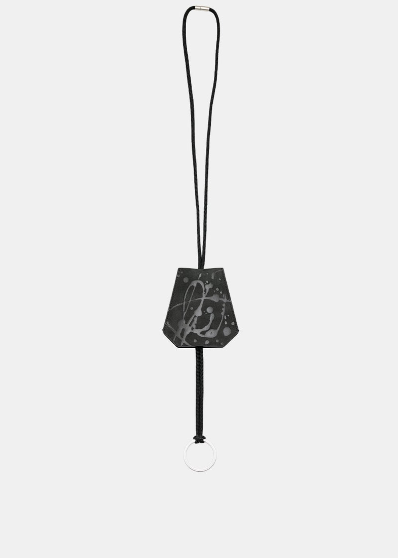Maison Margiela Black Paint Leather Key Ring - NOBLEMARS