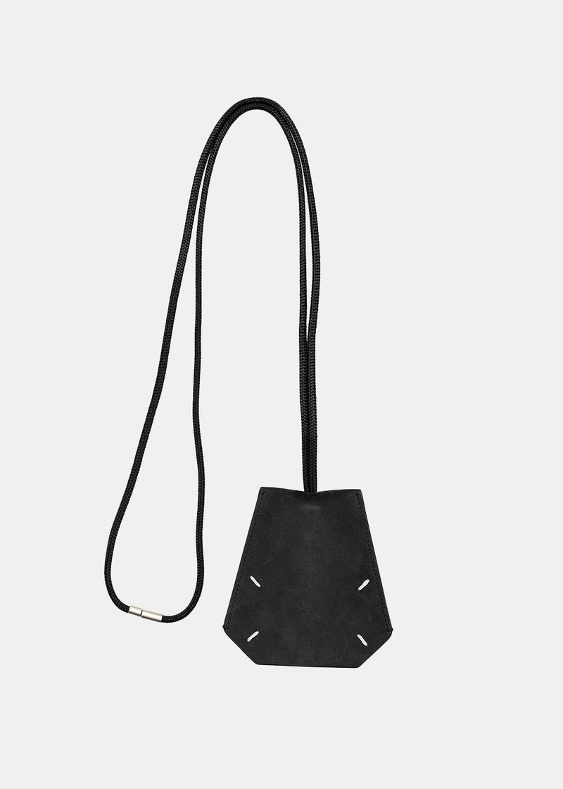 Maison Margiela Black Paint Leather Key Ring - NOBLEMARS