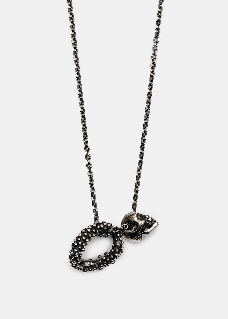Chin Teo Silver Coral & Skull Necklace - NOBLEMARS