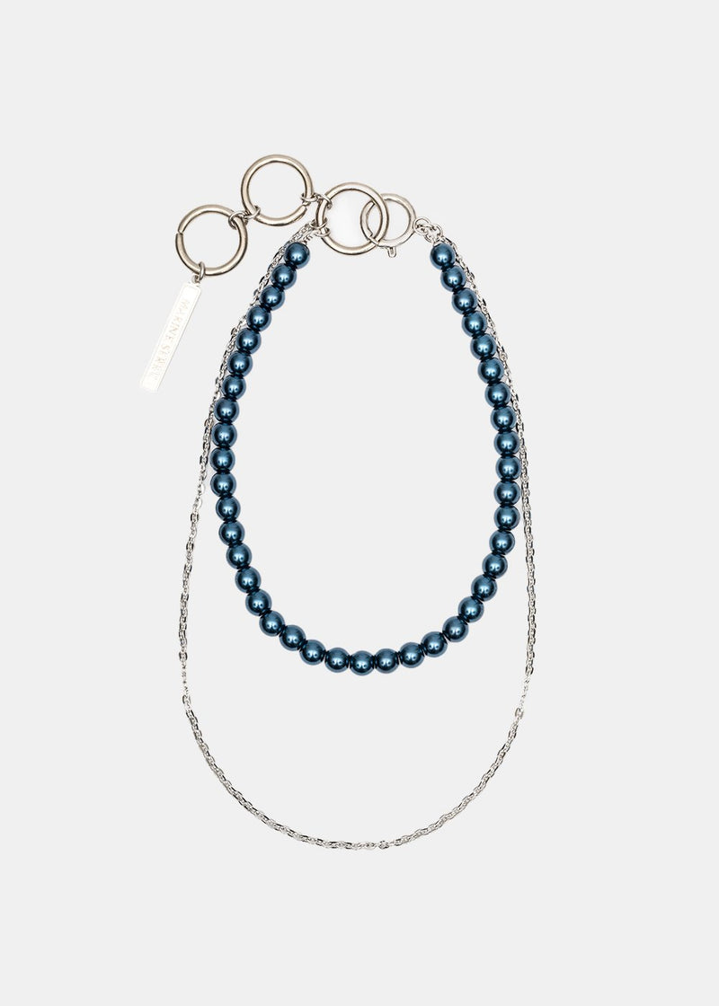 Marine Serre Silver & Blue Double-Layer Necklace - NOBLEMARS