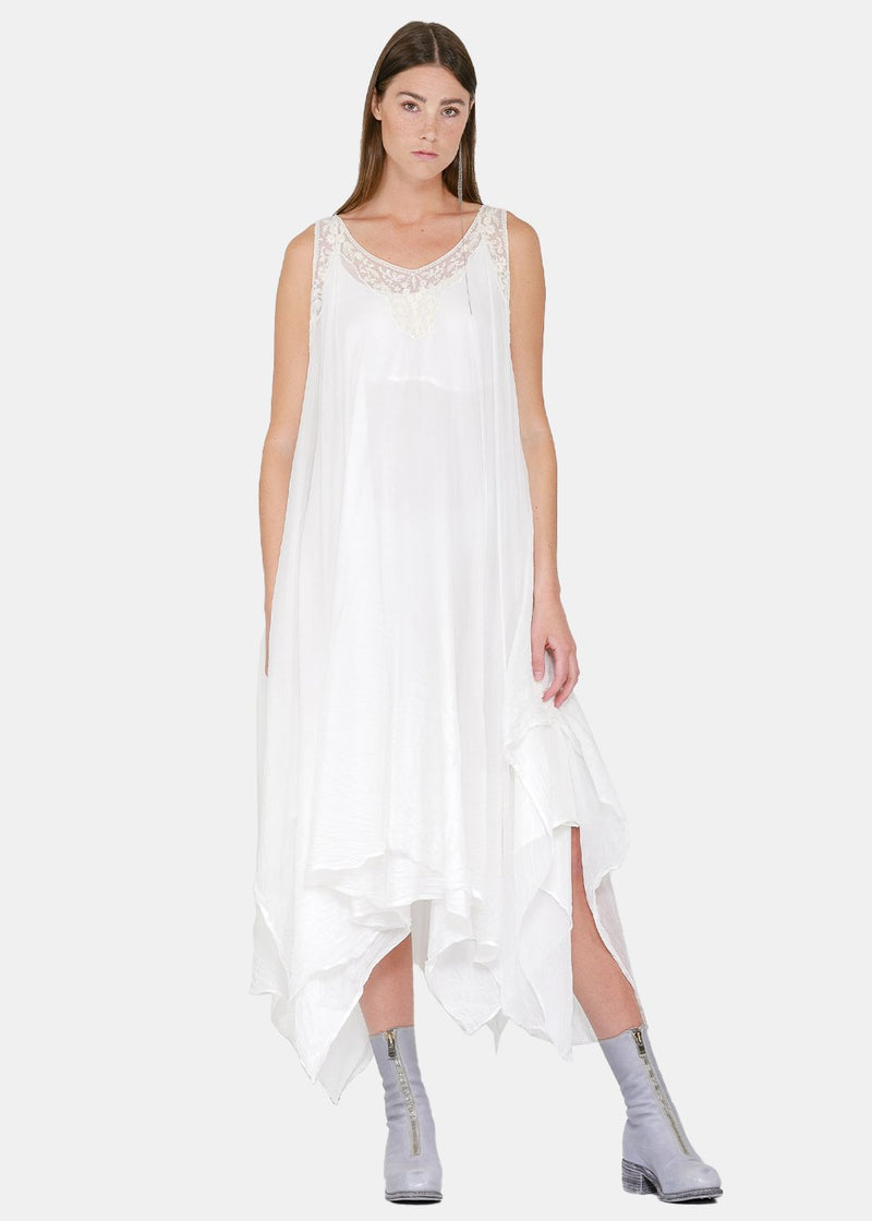 Marc Le Bihan White Double-Layered Dress - NOBLEMARS