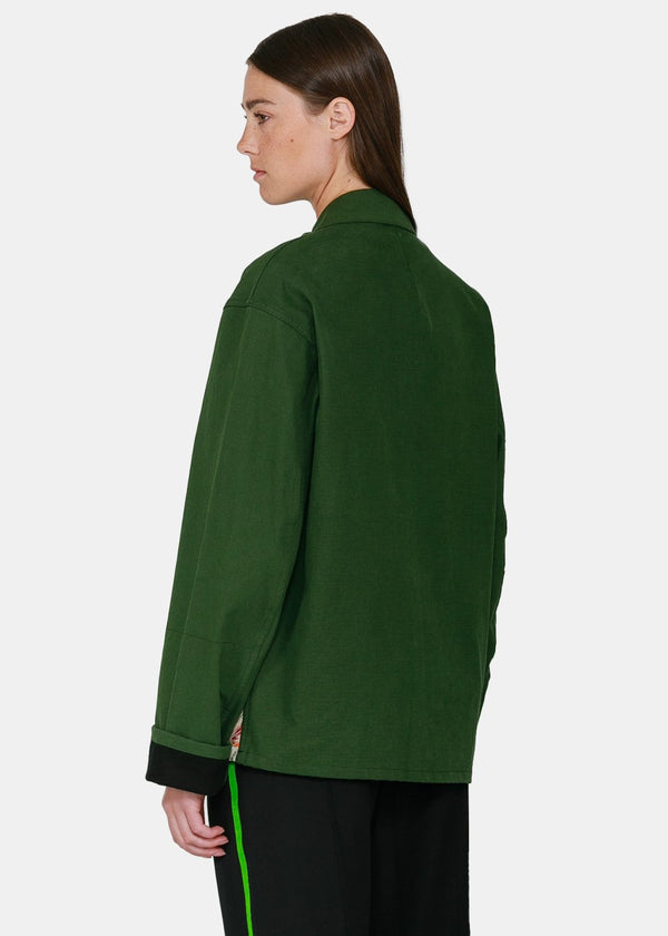 Haider Ackermann Khaki Green Cotton Work Jacket - NOBLEMARS