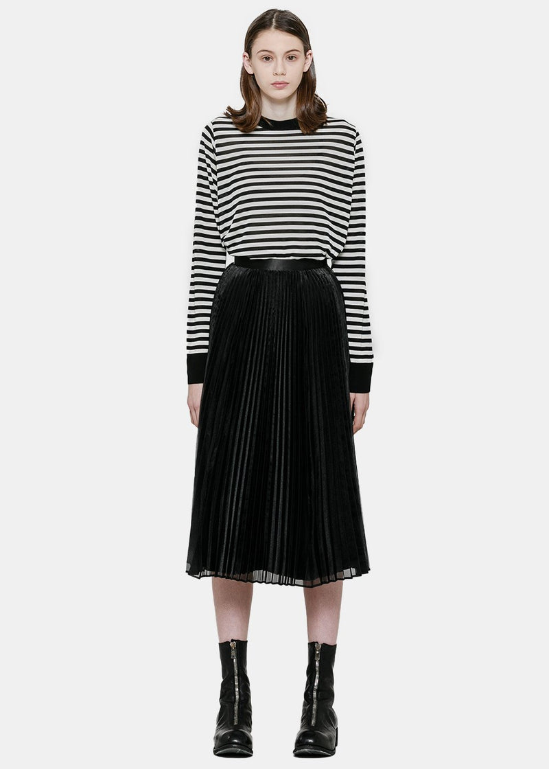 Junya Watanabe Black Heat Pleated Skirt - NOBLEMARS