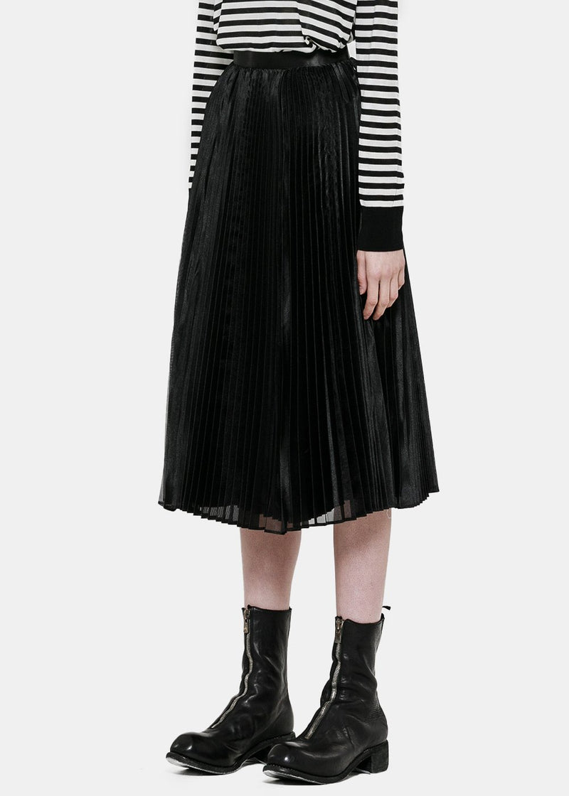 Junya Watanabe Black Heat Pleated Skirt - NOBLEMARS