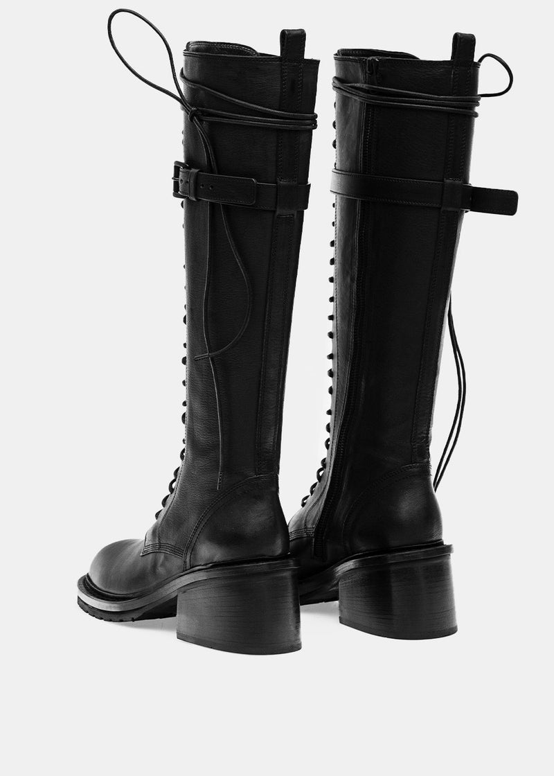 Ann Demeulemeester Black Santiago Lace-Up Boots - NOBLEMARS