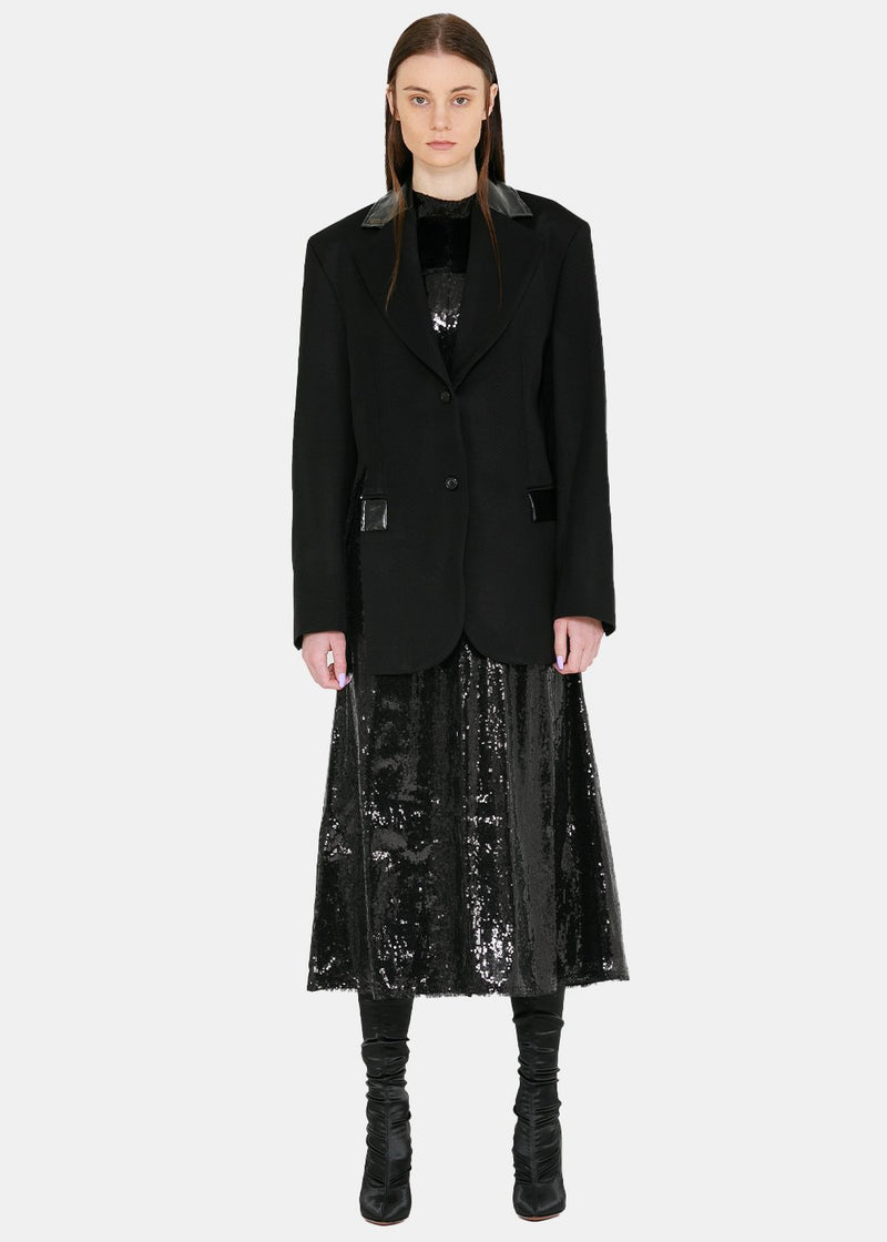 Yang Li Black Oversized Contrast Blazer - NOBLEMARS