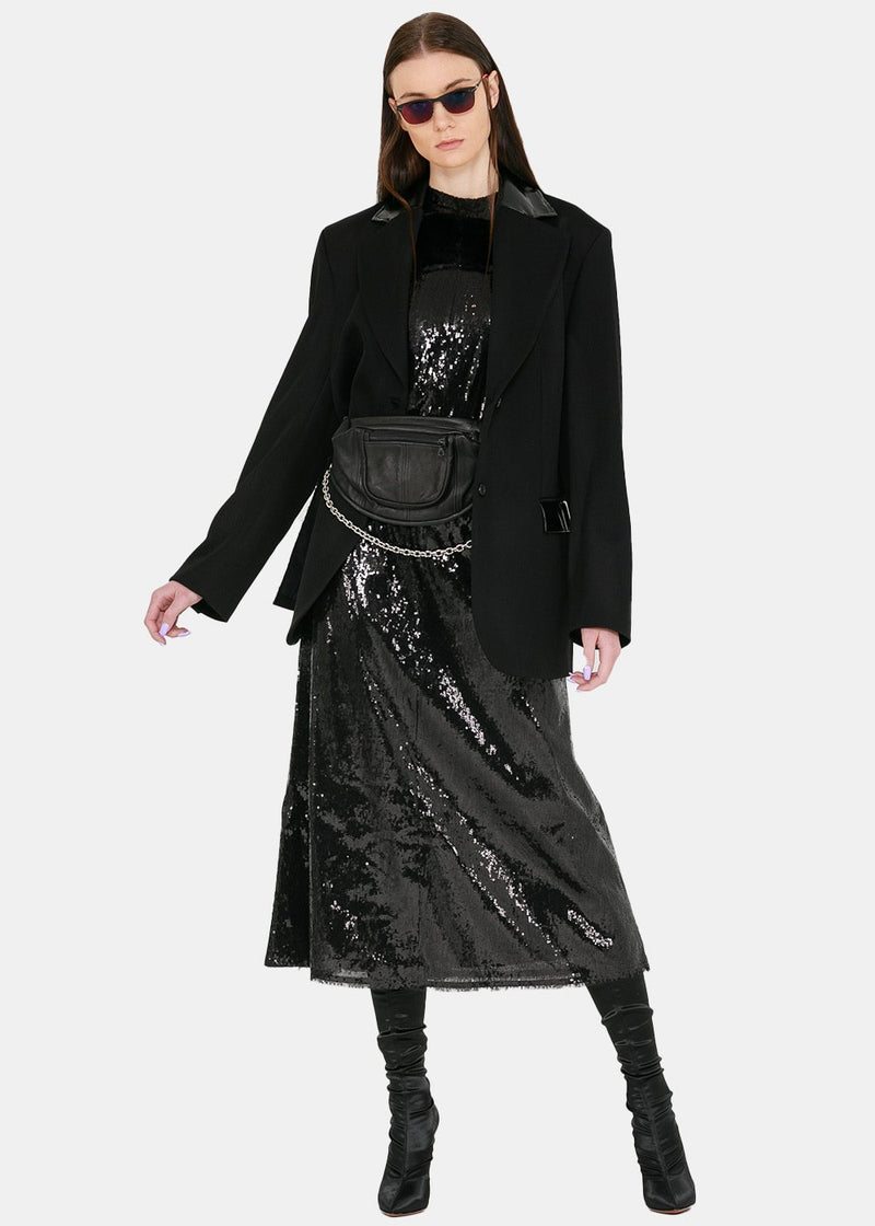 Yang Li Black Oversized Contrast Blazer - NOBLEMARS