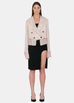 Ann Demeulemeester Rose Pink Cropped Jacket - NOBLEMARS