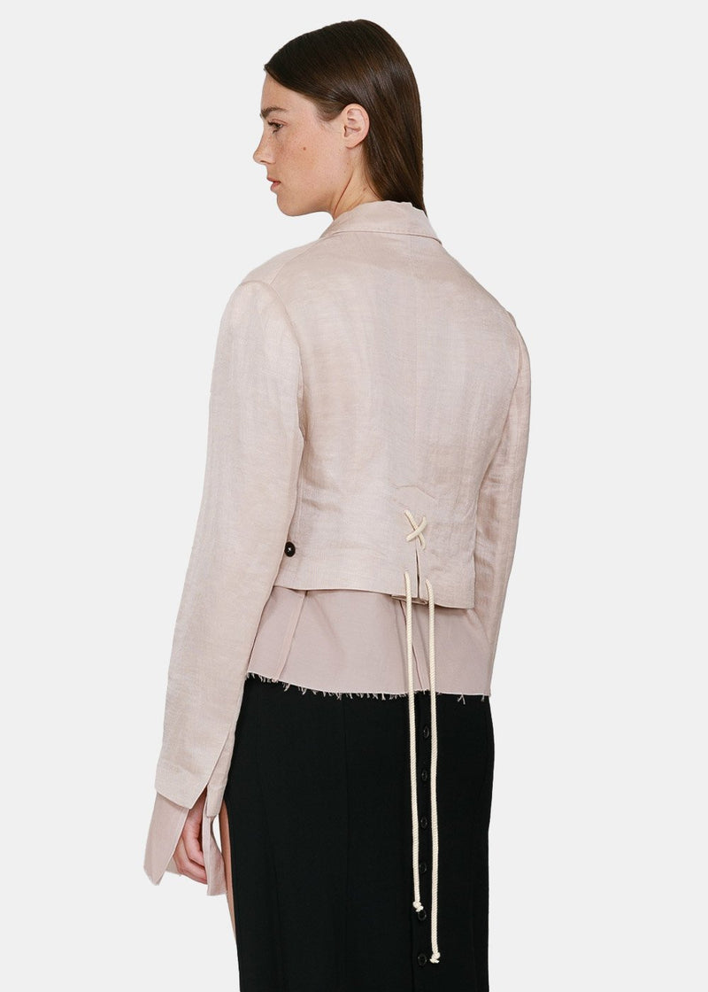 Ann Demeulemeester Rose Pink Cropped Jacket - NOBLEMARS